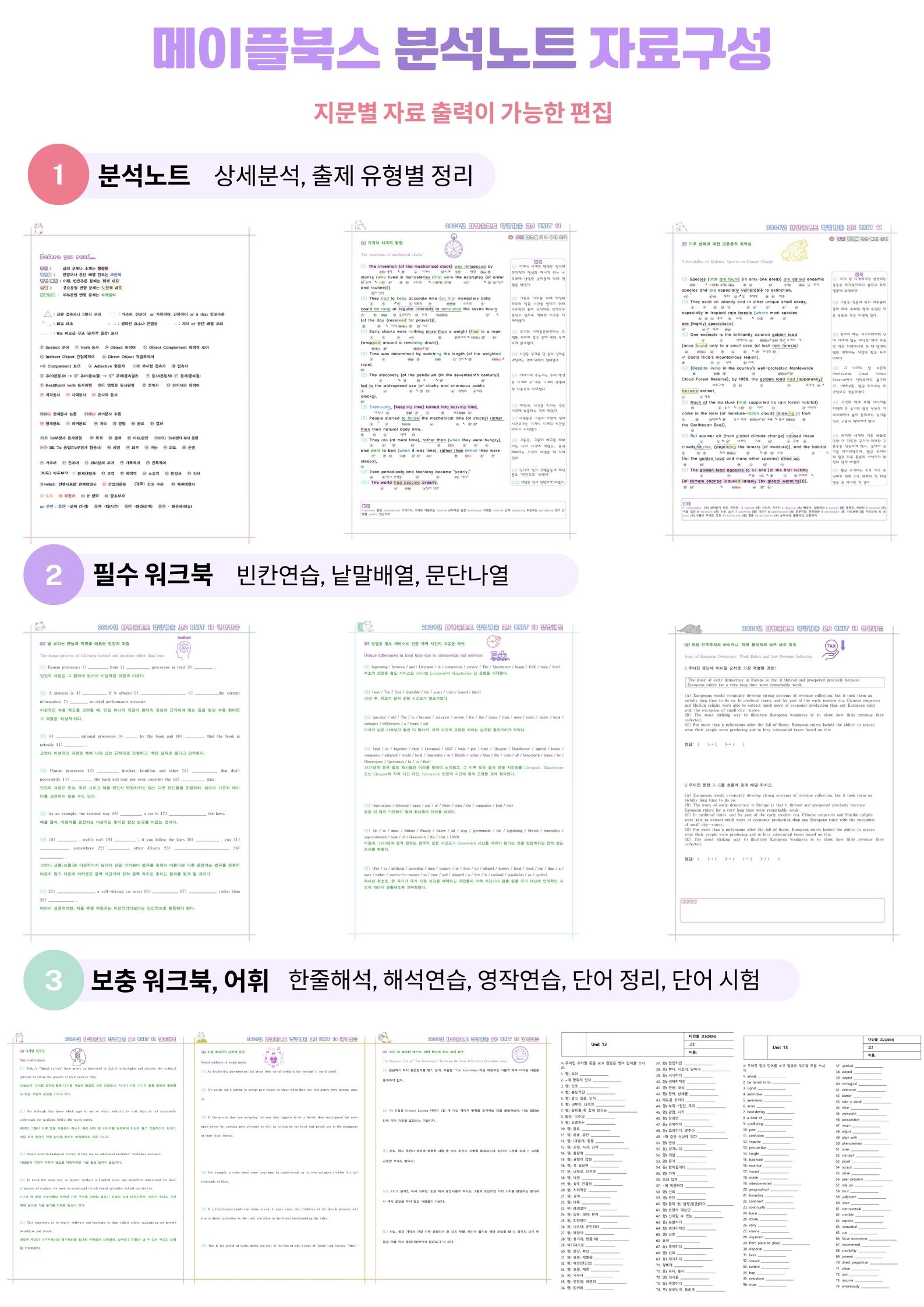 다빈출 코드 고2 독해 분석노트 UNIT 1 01 1강 1과 24년_promotion