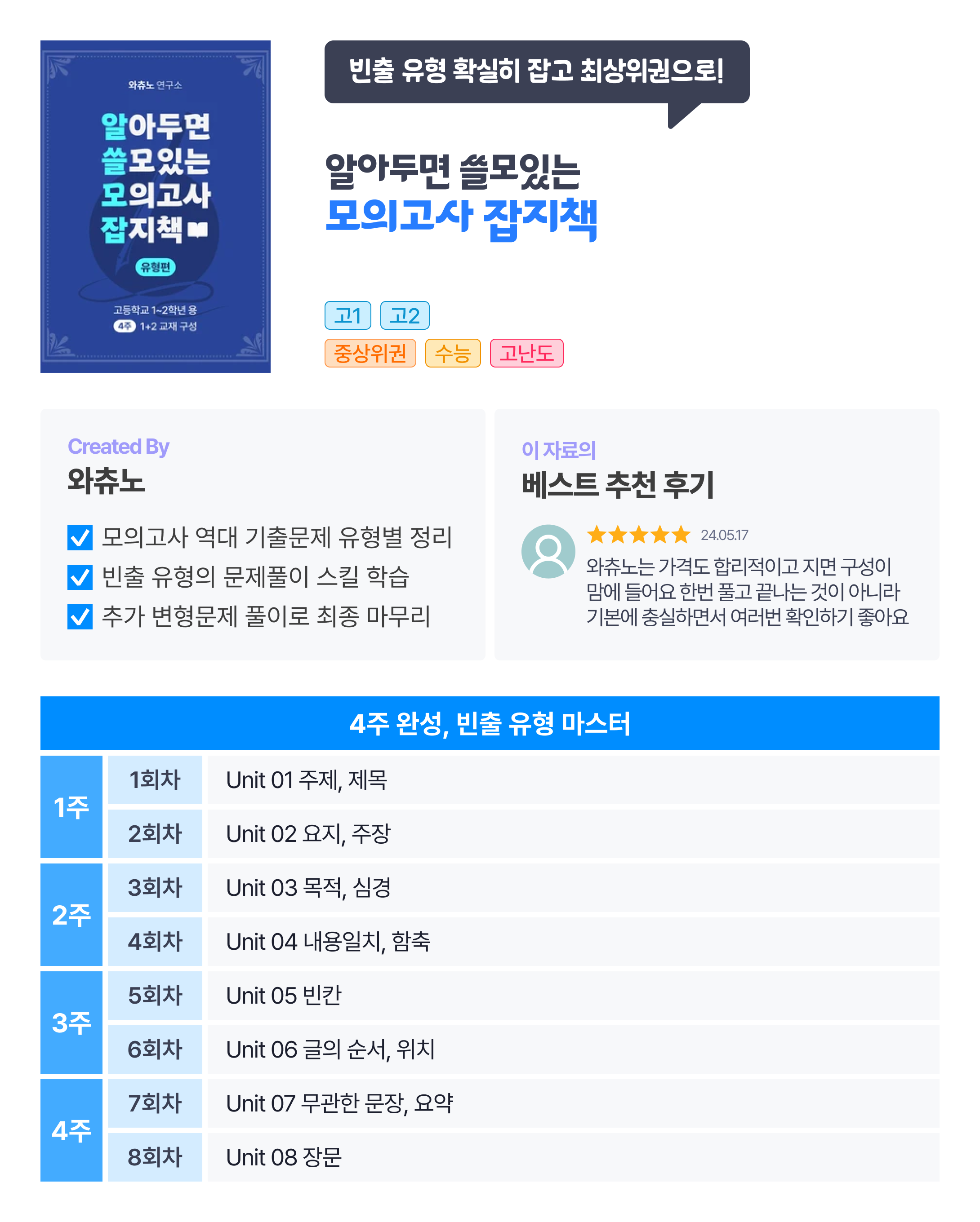 [와츄노] 알아두면 쓸모있는 모의고사 잡지책 01강 - 주제, 제목_promotion