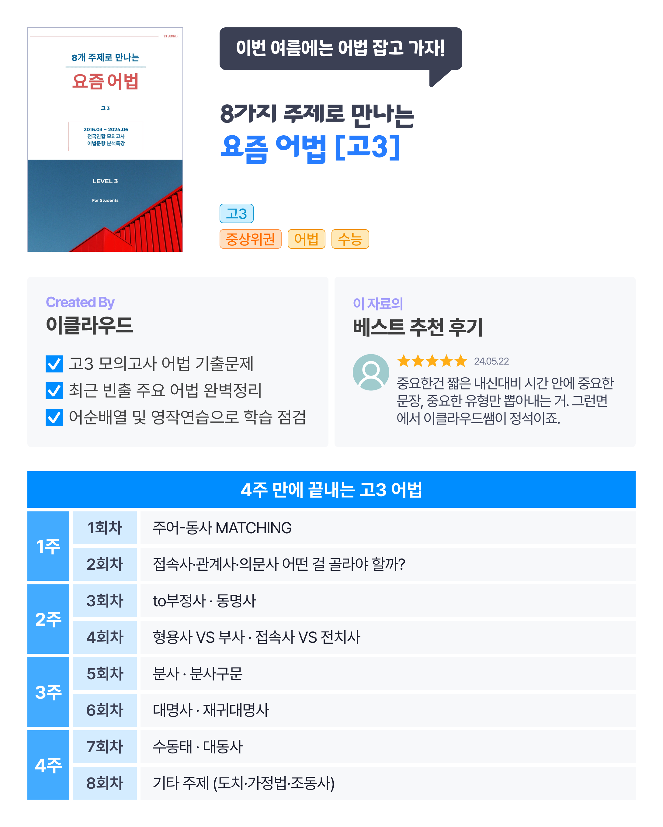 [어법 특강] 고3 모의고사/대수능_역대 어법문항 분석특강(110p)_promotion